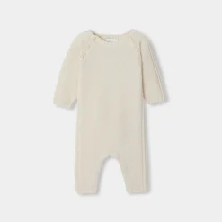 Jacadi Bloomers, Overalls And Sets|Baby cashmere jumpsuit Jacadi soft white