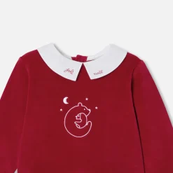 Jacadi Pajamas|Baby Christmas velvet pajamas Jacadi Red
