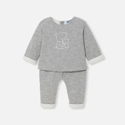 Jacadi Bloomers, Overalls And Sets|Baby comfort set in jersey Jacadi light Heather Grey