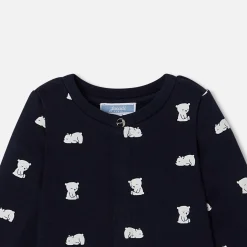 Jacadi Pajamas|Pajamas|Baby fleece pajamas Navy/Cream