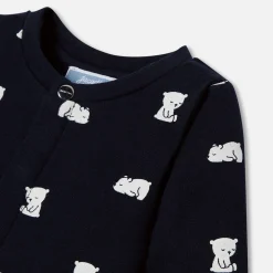 Jacadi Pajamas|Pajamas|Baby fleece pajamas Navy/Cream