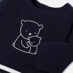 Jacadi Pajamas|Pajamas|Baby fleece pajamas Navy/White
