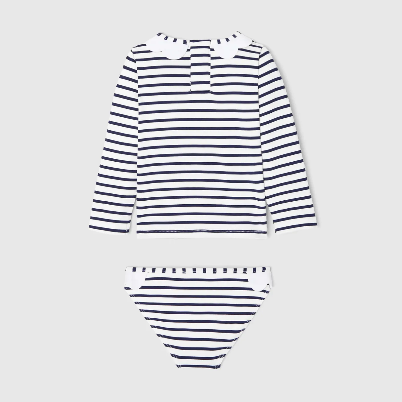 Jacadi Swimwear|Accessories|Baby girl anti-UV swimsuit set Navy/White