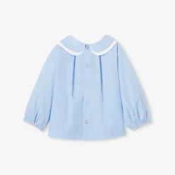 Jacadi Blouses|Baby girl blouse in cotton fil à fil Blue/White