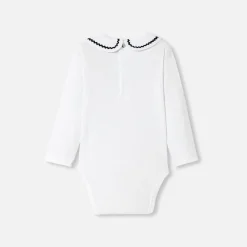 Jacadi Bodysuits|Baby girl bodysuit with fancy collar Jacadi White