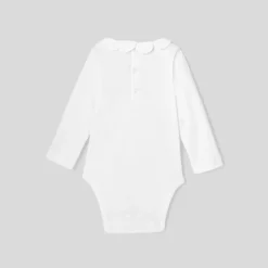 Jacadi Bodysuits|Baby girl bodysuit with petal collar Jacadi White