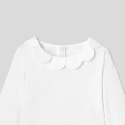 Jacadi Bodysuits|Baby girl bodysuit with petal collar Jacadi White