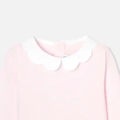 Jacadi Bodysuits|Baby girl bodysuit with scalloped collar Jacadi Powder Pink