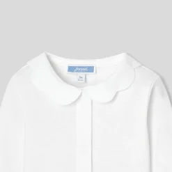 Jacadi Bodysuits|Baby girl bodysuit with scalloped collar Jacadi White
