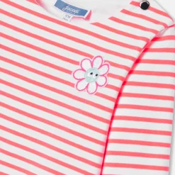 Jacadi Polos And T-Shirts|Baby girl Breton tee White/Coral