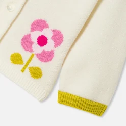Jacadi Jumpers, Sweatshirts And Cardigans|Baby girl cardigan in jersey Soft White/Multicolour