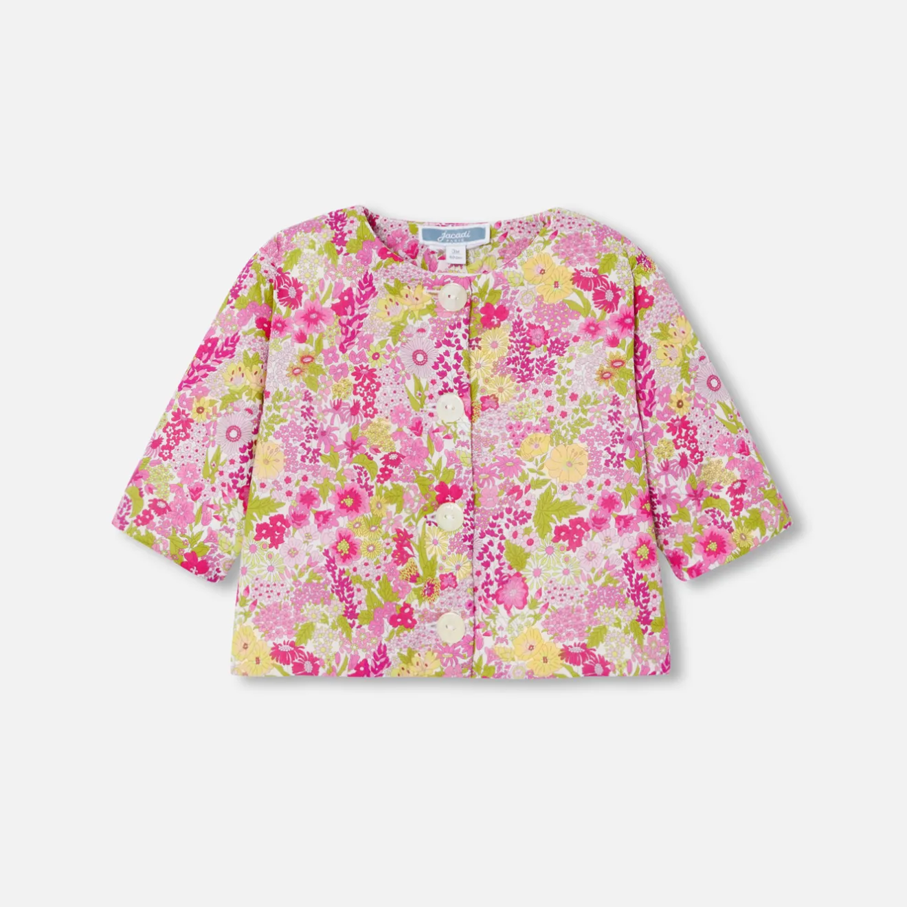 Jacadi Jumpers, Sweatshirts And Cardigans|Baby girl cardigan in Liberty fabric Pink/Multicolour
