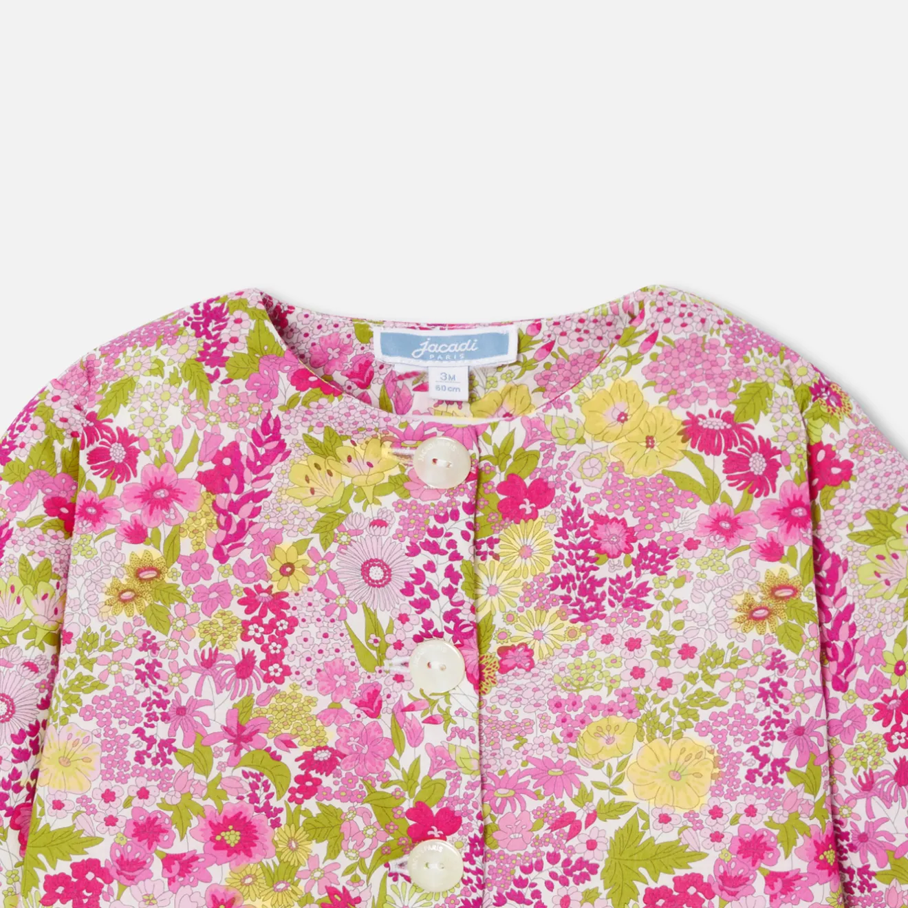 Jacadi Jumpers, Sweatshirts And Cardigans|Baby girl cardigan in Liberty fabric Pink/Multicolour