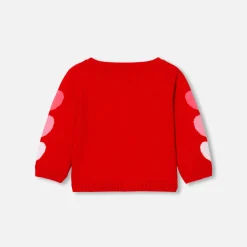 Jacadi Jumpers, Sweatshirts And Cardigans|Baby girl cardigan with hearts Red/Multicolout