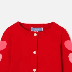 Jacadi Jumpers, Sweatshirts And Cardigans|Baby girl cardigan with hearts Red/Multicolout