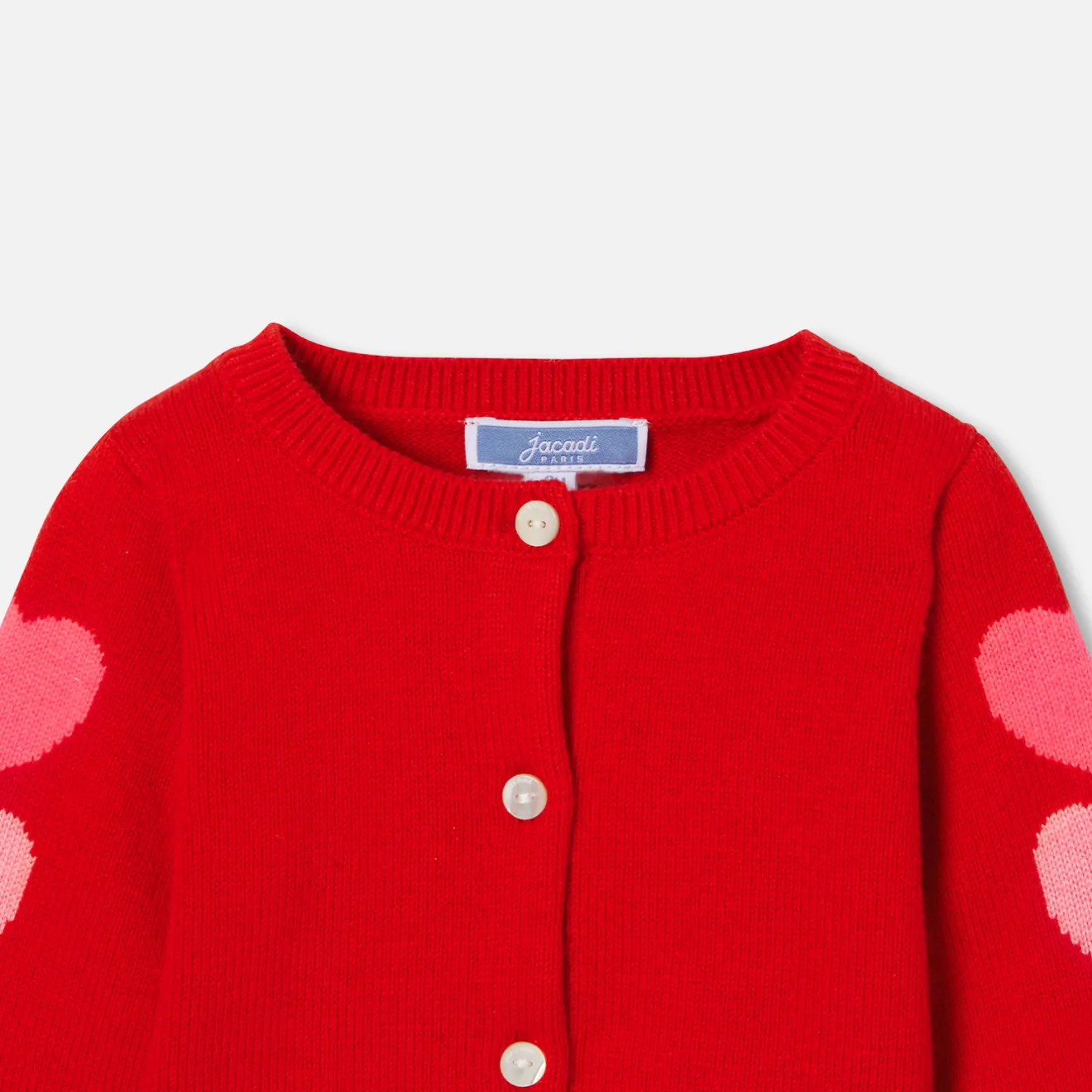 Jacadi Jumpers, Sweatshirts And Cardigans|Baby girl cardigan with hearts Red/Multicolout