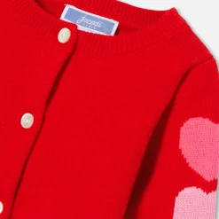Jacadi Jumpers, Sweatshirts And Cardigans|Baby girl cardigan with hearts Red/Multicolout