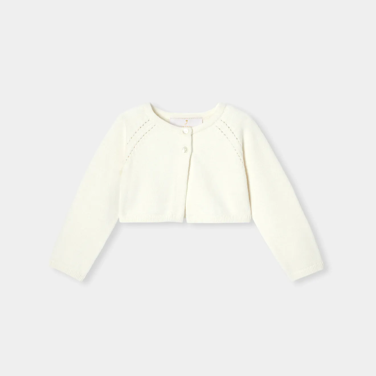 Jacadi Cardigans, Sweaters And Sweatshirts|Baby girl ceremony bolero Jacadi soft white