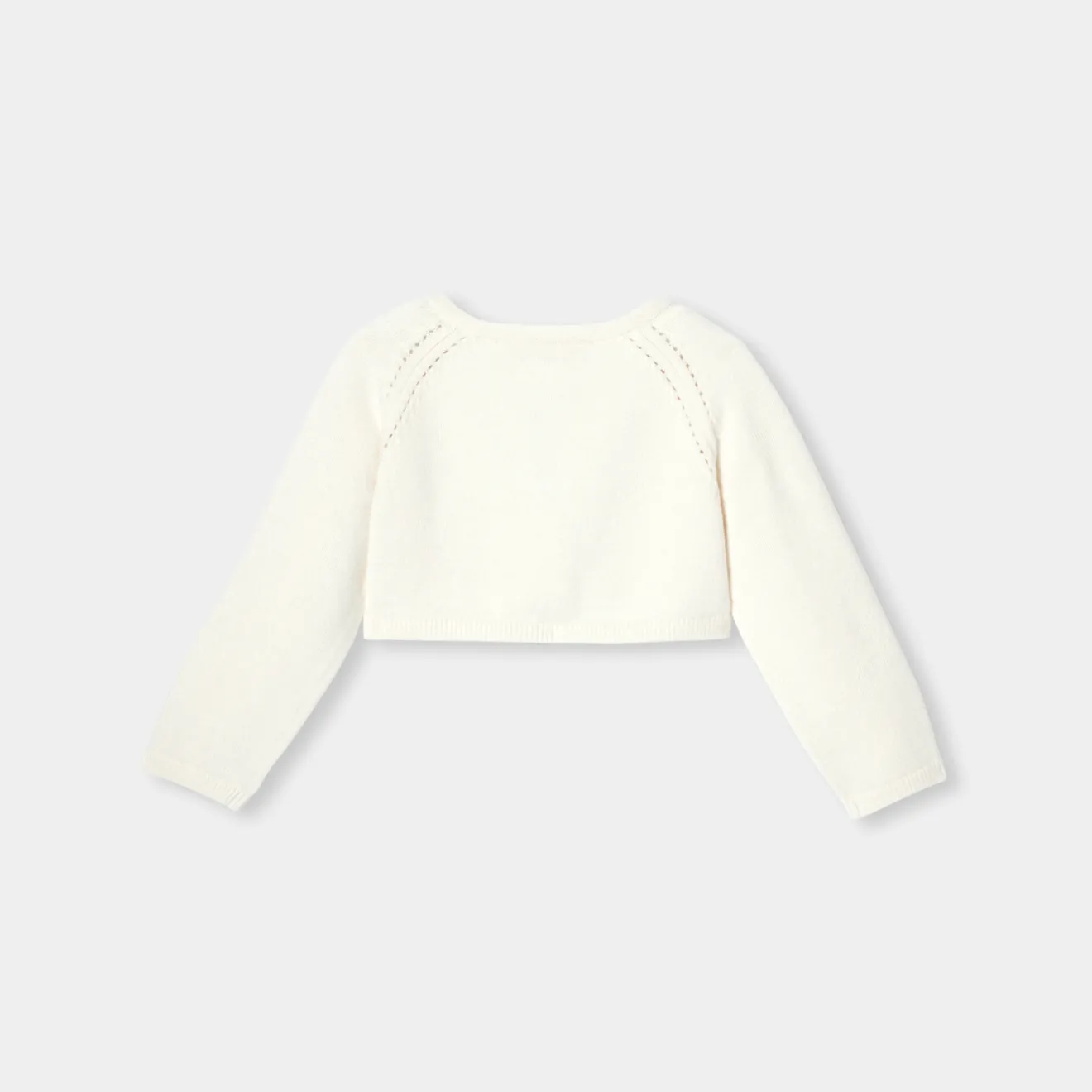 Jacadi Cardigans, Sweaters And Sweatshirts|Baby girl ceremony bolero Jacadi soft white