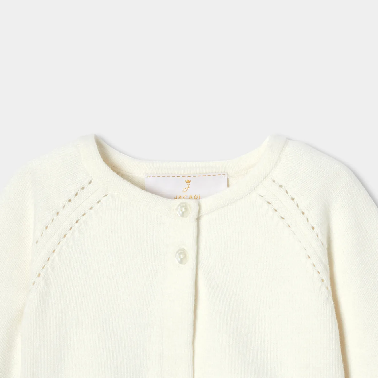 Jacadi Cardigans, Sweaters And Sweatshirts|Baby girl ceremony bolero Jacadi soft white