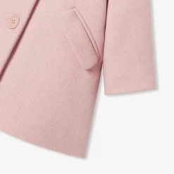 Jacadi Coats And Outerwear|Toddler Coats & Puffer Jackets|Baby girl coat in wool cloth Heather Pink