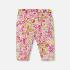 Jacadi Pants, Leggings And Shorts|Baby girl comfort trousers in Liberty fabric Pink/Multicolour