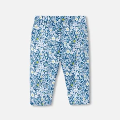 Jacadi Pants, Leggings And Shorts|Baby girl comfort trousers in Liberty fabric Blue/Multicolour