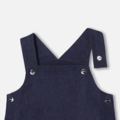 Jacadi Dresses|Baby girl denim pinafore dress Dark Denim