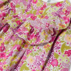 Jacadi Dresses|Baby girl dress in velvet Liberty fabric White/Multicolour