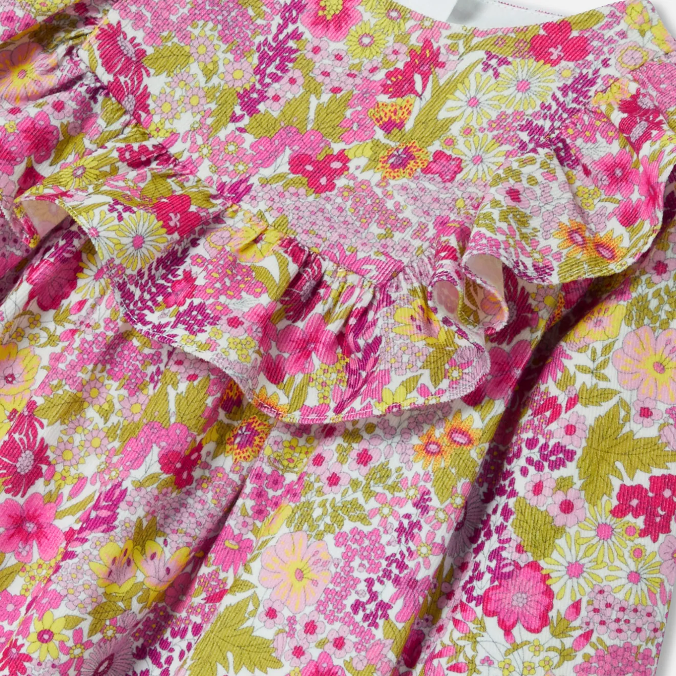 Jacadi Dresses|Baby girl dress in velvet Liberty fabric White/Multicolour