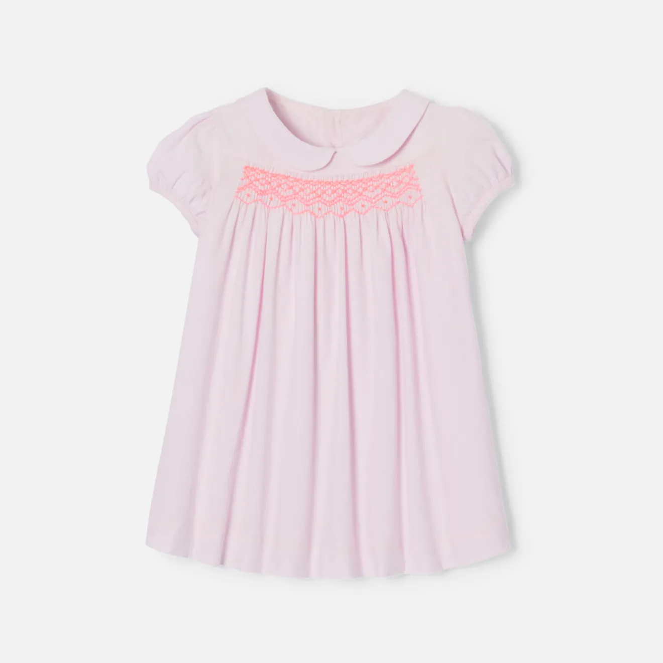 Jacadi Dresses|Baby girl dress with balloon sleeves Jacadi Powder Pink