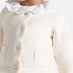 Jacadi Cardigans, Sweaters And Sweatshirts|Baby girl fleece cardigan Jacadi soft white