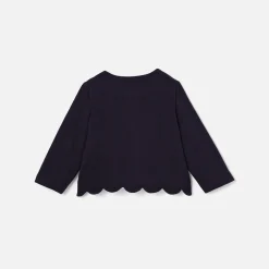 Jacadi Cardigans, Sweaters And Sweatshirts|Baby girl fleece cardigan Jacadi Navy