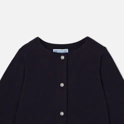 Jacadi Cardigans, Sweaters And Sweatshirts|Baby girl fleece cardigan Jacadi Navy