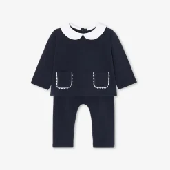 Jacadi Bloomers, Overalls And Sets|Baby girl fleece comfort set Light navy