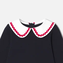Jacadi Dresses|Baby girl fleece dress Jacadi Navy