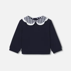 Jacadi Cardigans, Sweaters And Sweatshirts|Baby girl fleece sweatshirt Jacadi Navy