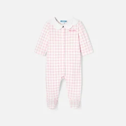 Jacadi Pajamas|Baby girl gingham print pyjamas White/Pink