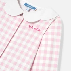 Jacadi Pajamas|Baby girl gingham print pyjamas White/Pink