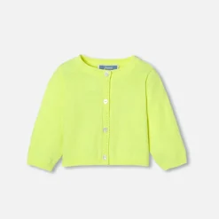 Jacadi Jumpers, Sweatshirts And Cardigans|Baby girl jersey cardigan Neon Yellow