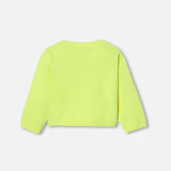 Jacadi Jumpers, Sweatshirts And Cardigans|Baby girl jersey cardigan Neon Yellow