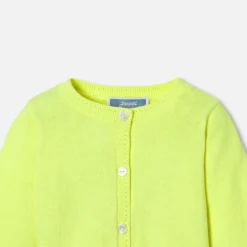Jacadi Jumpers, Sweatshirts And Cardigans|Baby girl jersey cardigan Neon Yellow