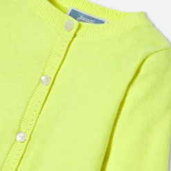 Jacadi Jumpers, Sweatshirts And Cardigans|Baby girl jersey cardigan Neon Yellow