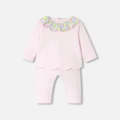 Jacadi Bloomers, Overalls And Sets|Baby girl jersey comfort set Jacadi pale Pink