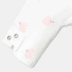 Jacadi Bloomers, Overalls And Sets|Baby girl jersey jumpsuit White/Pink