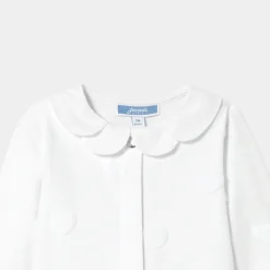 Jacadi Pajamas|Baby girl jersey pajamas with cloud motif Jacadi White