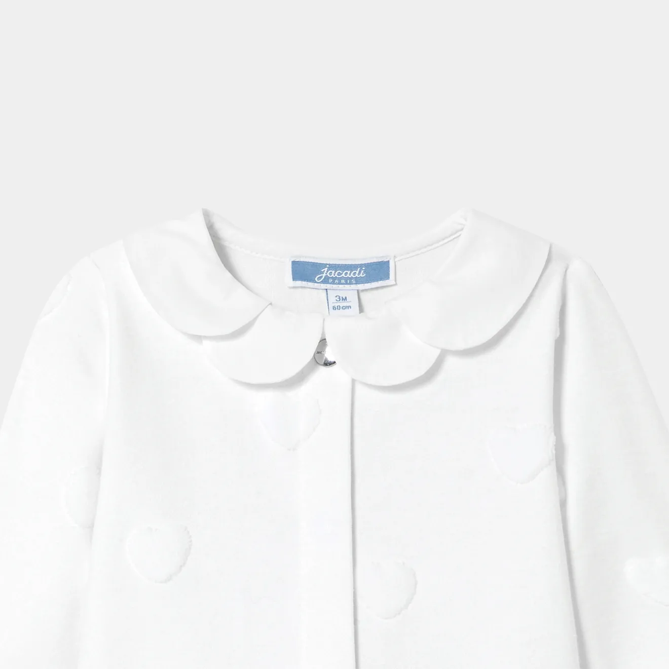 Jacadi Pajamas|Baby girl jersey pajamas with cloud motif Jacadi White
