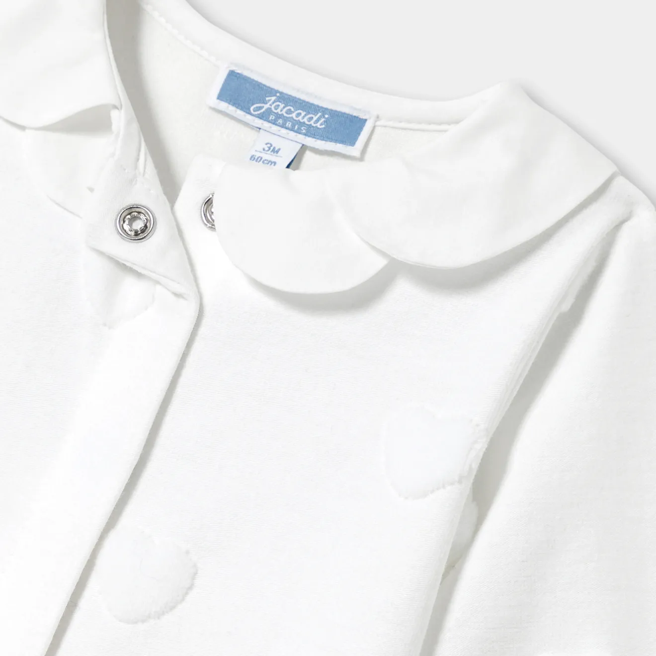 Jacadi Pajamas|Baby girl jersey pajamas with cloud motif Jacadi White