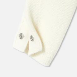 Jacadi Bloomers, Overalls And Sets|Baby girl jumpsuit in garter stitch. Jacadi soft white