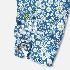 Jacadi Bloomers, Overalls And Sets|Baby girl jumpsuit in Liberty fabric Blue/Multicolour